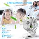 BESKAR Clip on Fan, 360 Rotation Quiet Stroller Fans with Strong Airflow,3 Speeds, Portable Small Fans with Sturdy Clamp,Perfect Personal Cooling Fan for Office Table Bedroom Kitchen