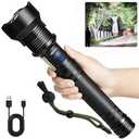 Cinlinso Flashlights High Lumens Rechargeable, 99,000 Lumens Super Bright Led Flashlight, Flash Light with 7 Modes, IPX6 Waterproof, Handheld Powerful Flashlight for Camping, Emergencies (Black)