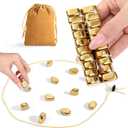 Upgraded Magnetic Chess Game Set with 20 Larger Golden Stones & Rope, Portable Magnet Game, Fun Strategy Puzzle for Kids & Adults, Family Party Travel Cluster Game