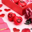 Blulu 30 Pieces Heart Stress Relief Balls, Smile Funny Face Mini Foam Balls for School Carnival Reward, Valentine Party Gift Bag Fillers(Red)