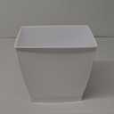 iDesign,Plastic Spa Rectangular Trash, Waste Basket Garbage Can for Bathroom, Bedroom, Home Office, Dorm, College, 2.5 Gallon, White