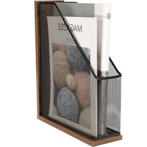 Antique Wooden Magazine File HolderFile Folder Organizer-Document Rack for Office/Home/SchoolBalck (1 PIC)