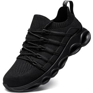 Steel Toe Shoes for Men Comfortable Safety Shoes Work Lightweight Steel Toe Sneakers Breathable Safety Sneakers Industrial Work Footwear (7, Deep Black)