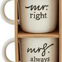 Mud Pie Right Set 16 oz MUGS, White