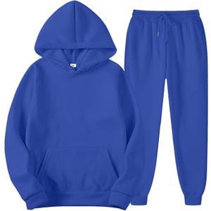 2 Piece Outfit Pullover Hoodies Sweatshirt Suit For Men/Women Tracksuit Set XL Blue