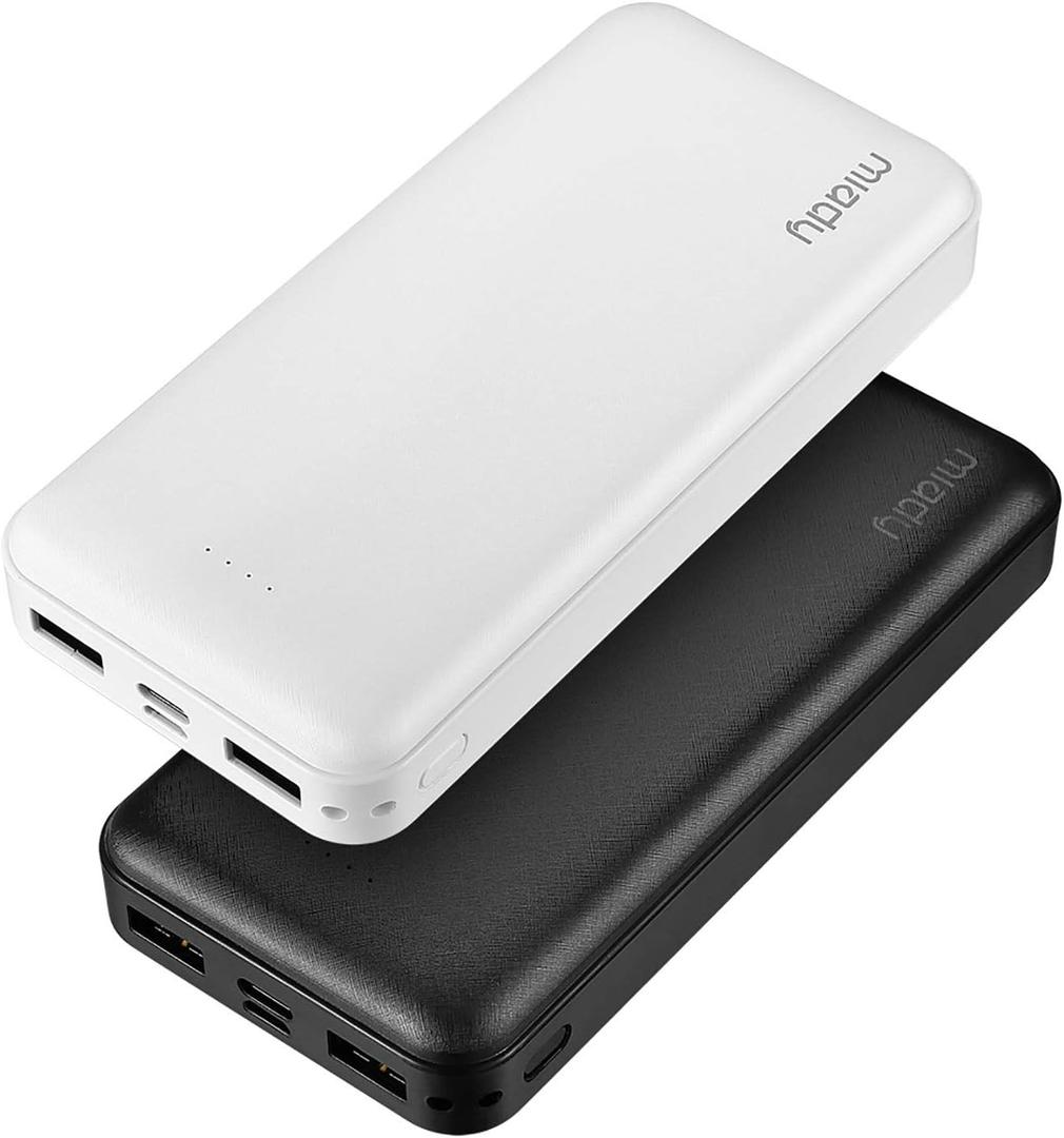 Miady Portable Charger, 2-Pack 20000mAh Battery Pack PD 22.5W USB Output Ports and Type C Fast in&Out Travel Fast Charging Power Bank Compatible with iPhone 16/15/14/13/12/X Galaxy 24/22 iPad Android