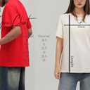 Tomato Tshirt Fruit Tee Shirts Womens Tomato Season V-Neck Shirt Graphic Tees for Women Casual Short Sleeve Tops (M)