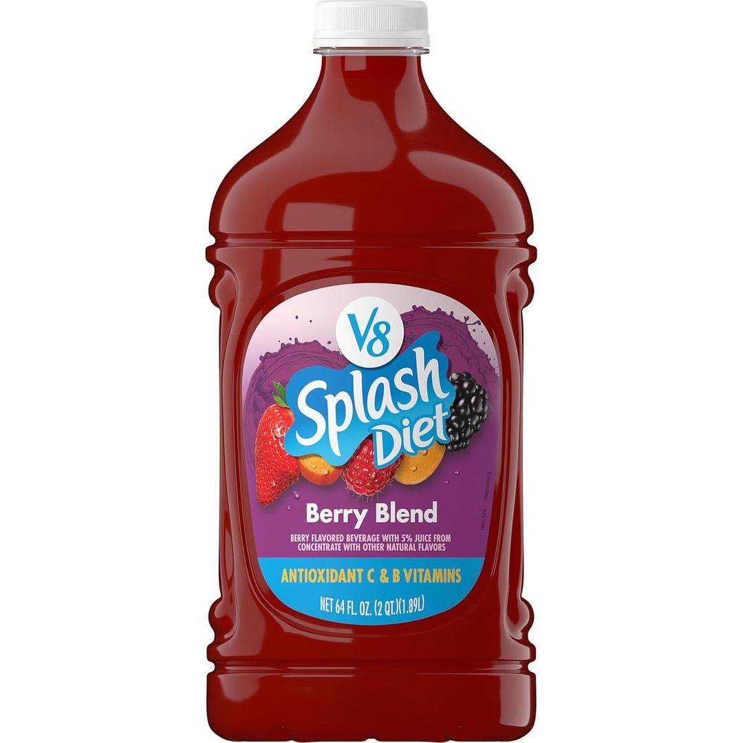 6 x V8 Splash Diet Berry Blend Flavored Juice Beverage, 64 fl oz Bottle