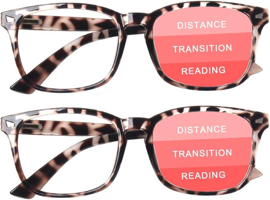 SIGVAN Progressive Multifocal Computer Glasses Women Men Blue Light Blocking Reading Glasses Spring Hinge Readers + 2.00