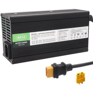 84V 8A Li-ion Battery Smart Charger With Cooling Fan Black Aluminum Case Safe And Durable Used for 20S 72V Lithium Battery Charger DC Output XT60 Male Connector