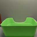 Extra Large Cat Litter Box for Big Cats - High Sides & Low Enter Design, 23.43x16.73x8.46 Inches Spacious Anti-Spill Pet Toilet（Green）