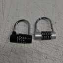 Shimeyao 2 Pcs 5 Letter Combination Lock Metal 5 Digit Lock Heavy Duty Word Gym Locker Keyless Resettable Safety Padlock for School Gym Locker Toolbox Hasp Cabinet(Silver, Black)