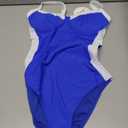 ANRABESS Womens One Piece Swimsuit Slimming Color Block Bathing Suit Full Coverage Swimwear 2026 Beach Vacation Clothes Royal Blue White, s