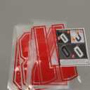 WILLBOND 24 Pcs Iron on Numbers, Jersey Heat Transfer Numbers 0 to 9 for Team Uniform T-Shirt Football Basketball Baseball(Rose Red with White Border,8 Inch)