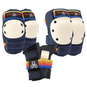 Triple Eight Saver Series 3-Pack Pad Set Ideal for Skateboarding, In-line Skating, Roller Skating, and Biking (Medium, Pacific Beach)