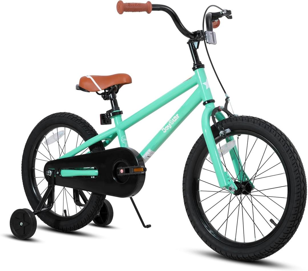 JOYSTAR Kids Bike for Ages 2-12 Years Old Boys Girls, 18 Inch BMX Style Kid's Bikes with Training Wheels, Children Bicycle for Kids and Toddler, Multiple Colors, 18 Inch with Training Wheels & HandBrake