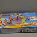 Hot Wheels Track Set, Epic Crash Dash with 5 Crash Zones, Motorized Booster and 1 Hot Wheels 1:64 Scale Toy Car, Easy Storage
