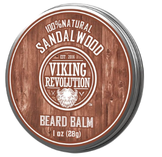Viking Revolution 4 Beard Balm Variety Pack (1oz Each) - Sandalwood, Pine & Cedar, Bay Rum, Clary Sage - Styles, Strengthens and Softens Beards and Mustaches - Wax for Men