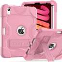 Cantis Case for iPad mini 7 A17 Pro 2024/ iPad mini 6 2021 8.3 Inch, Heavy Duty Shockproof Cover for iPad mini 7th/ 6th Generation 8.3" with Pencil Holder, Rose Gold
