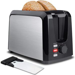 Evening 2 Slice Stainless Steel Toaster, Retro Style, 7 Shade Settings, Variable Browning Control & Quick Toasting, Perfect for Bread