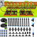 Bonviee Drip Irrigation System 230FT – Quick Connect Garden Watering Kit with Adjustable Drip Emitters, 1/4” & 5/16” Tubing for Raised Beds, Greenhouse, Lawn, Automatic Timer Compatible