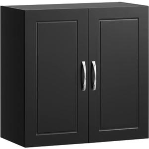 SoBuy Bathroom Kitchen Wall Cabinet, Garage or Laundry Room Storage Medicine Cabinet, Linen Tower Bath Cabine with Shelf, Black FRG231-SCH