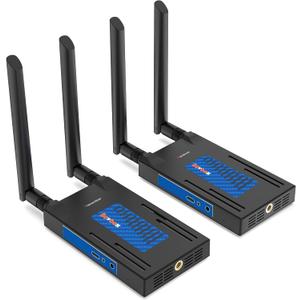 Wireless HDMI Transmitter and Receiver, 2.4/5G Supports 1080P Range up to 820ft Video Transmitter for TV with LoopOut and Support IR from PC/Laptop/Set-top/DSLR to Monitor/Projector/TV (092TR)