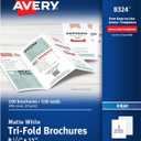 Avery Printable Tri-Fold Brochures with Mailing Seals, 8.5" x 11", Matte White, 100 Blank Brochure Paper for Inkjet Printers (08324) (One Size)