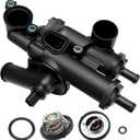 902-319 Engine Coolant Thermostat Housing Assembly with Gasket Compatible with Chrysler Sebring Dodge Avenger Caliber Journey Express Jeep 2.4L Replace# 68003582AB, 4884571AB, 06508355AA