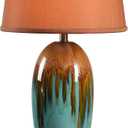 Kenroy Home 32366TEAL Tucson End Table Lamp, Teal Ceramic Glaze Large