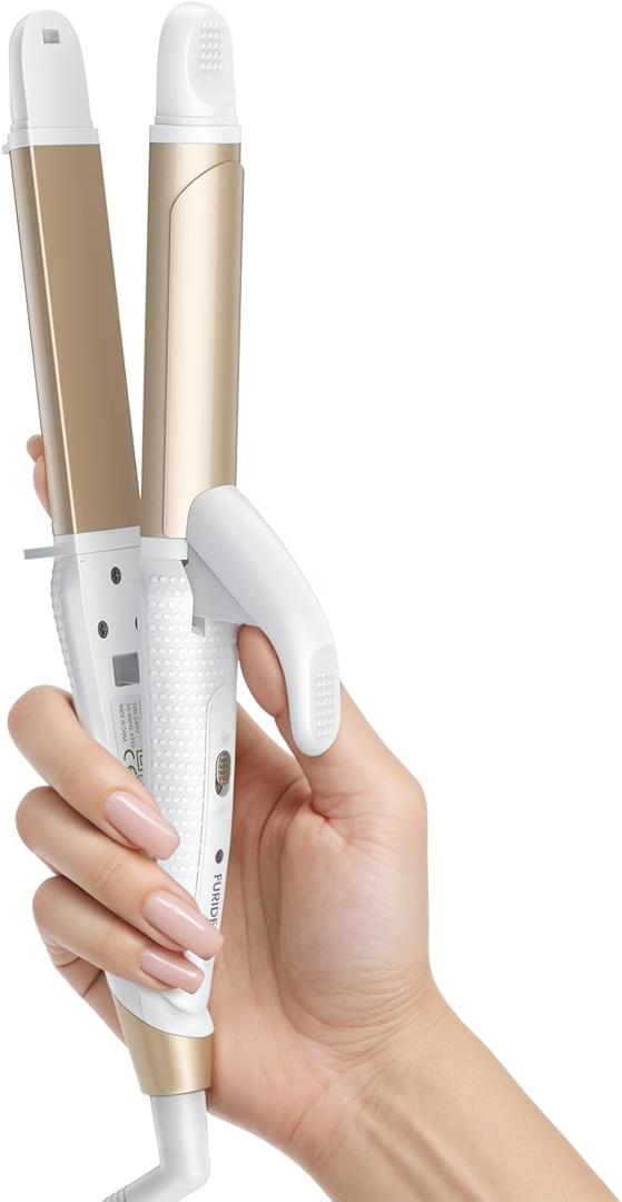 Europe Travel Curling Iron Mini: Dual Voltage Curling Iron for Traveling - Mini Travel Curling Irons 1 Inch with US Plug, Gold 450℉ for Thick/ Coarse Short Hair