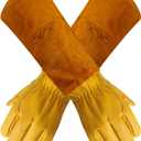 Large Yellow Thornproof Garden Gloves for Women and Men (Large (Pack of 1))