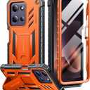 FNTCASE for Motorola Moto G-Power-5G-2026 Case: for Moto G Power 5G 2025 Case with Kickstand | Built-in Screen Protector Military Grade Drop Proof Protection Rugged Shockproof Protective Sturdy Orange