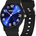 TENOCK Kids Analog Watch for Boys and Girls, 30M Water Resistant (3ATM), Sports Watch with Thin Dial & Soft Band, Easy to Read for Ages 515 – Perfect Birthday Christmas Gift for Kids(LightBlue)