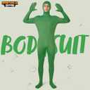 Spooktacular Creations Mens Halloween Costume Open Face Bodysuit Jumpsuit, Zentai Costume Bodysuit for Halloween Party (Green, S)
