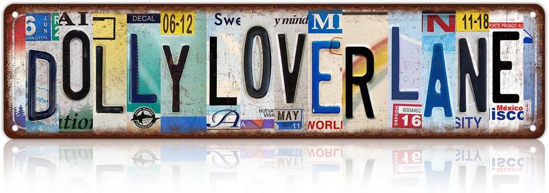 Vintage Dolly Lover Lane Wall Decor Street Signs Home Bar Coffee Metal Tin Signs 16 x 4 Inches