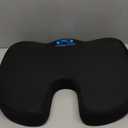 Everlasting Comfort Doctor Recommended Memory Foam Seat Cushion for Office Chairs & Car - Ergonomic Office Desk Accessories - Cushions for Tailbone Pain Relief, Sciatica (Black, Large)