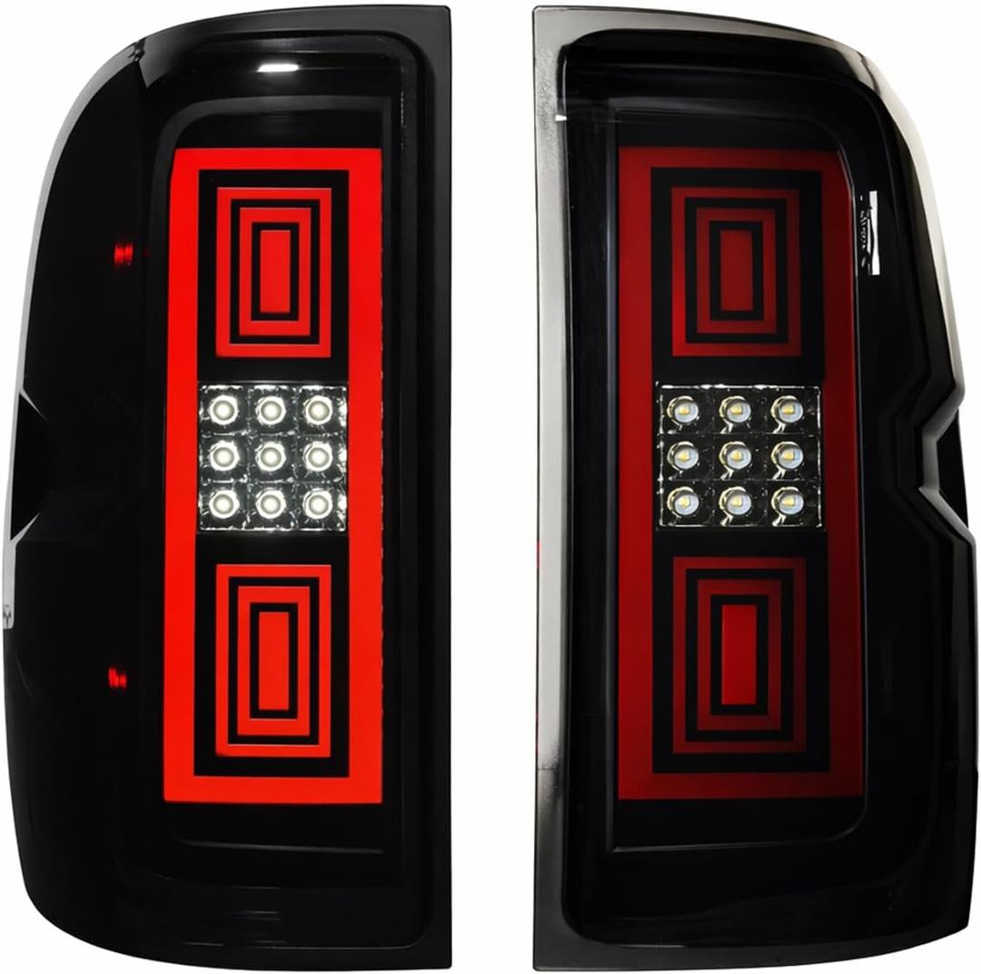 all-in-one LED Tail Light for Chevy Silverado 1500(2014-2018),for Silverado 2500HD & 3500HD & GMC Sierra 3500HD(2015-2018),Upgraded Version Rear Taillight Assembly.