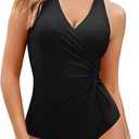GRAPENT Plus Size Bathing Suit for Women Black Swimsuit Swimsuits One Piece Full Coverage Swimsuits for Women Cruise Outfits Cute Swimsuit Chic Black Size XXLarge US 20 to 22