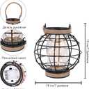 JHY DESIGN Metal Cage LED Lantern Battery Powered,7.3" Tall Cordless Accent Light with 20pcs Fairy Lights.Great for Weddings, Parties, Patio, Events for Indoors/Outdoors.