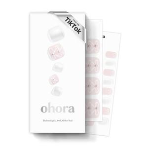 ohora Semi Cured Gel Pedi Strips (P Lily) - White, Gemstone, Works with Any UV/LED Lamps, Salon-Quality, Long Lasting, Easy to Apply & Remove - Includes 2 Prep Pads, Nail File & Wooden Stick