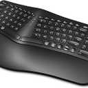 EDJO Ergonomic Wireless Keyboard Rechargeable, Bluetooth/2.4G Wireless Keyboard with Cushioned Wrist Rest, MultiDevice, Split Design, for Windows/Mac/Android/iOS