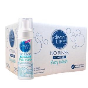 No-Rinse Foaming Body Wash, 8 fl oz (Pack of 24): Waterless, Rinse Free Foam Cleanser Leaves Skin Clean and Moisturized - Effective Perineal Wash Providing Cleansing Foam for Elderly, Adults, Camping