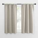 NICETOWN Blackout Curtains for Living Curtains, Room Darkening Window Curtain Panels, Easy-Care Solid Thermal Insulated Draperies/Drapes for Daughter Room (Natural, 2 Panels, 34 by 54)
