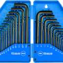 31-Piece Premium Hex Key Allen Wrench Set with Storage Case, SAE and Metric Assortment | L Shape, Chrome Vanadium Steel, Precise and Chamfered Tips | SAE 0.028 inch - 3/8 inch | Metric 0.7mm - 10 mm