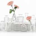 12pcs Glass Bud Vase Set, Small Clear Flower Vases for Centerpieces in Bulk, Mini Vintage Vase for Wedding, Home,Table Decoration