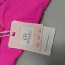 Dridreo Women's Ruffle Two Piece Swimsuits Tummy Control Tankini V Neck Bathing Suits Modest Swimwear Hot Pink M