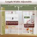 Goovilla Room Divider for Room Separation, Tension Curtain Rods No Drilling, 4-10ft(H) 28-114inch(W) Adjustable Temporary Privacy Wall Divider, Heavy Duty Freestanding Space Partition Separator, White