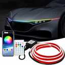 Car led Hood Lights,Multicolor 120modes (59/70 Inch) 12V, led Lights for car, Dynamic car Hood led Strip,led car Lights,Lights for car,led Strip Lights for Cars.