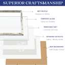 An&He 11x14 Picture Frame Set of 2, White Wood Grain Photo Frame for Wall Mounting or Tabletop Display